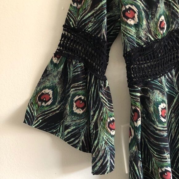 Design Lab Green Peacock mini Tunic dress NWT - Picture 3 of 7